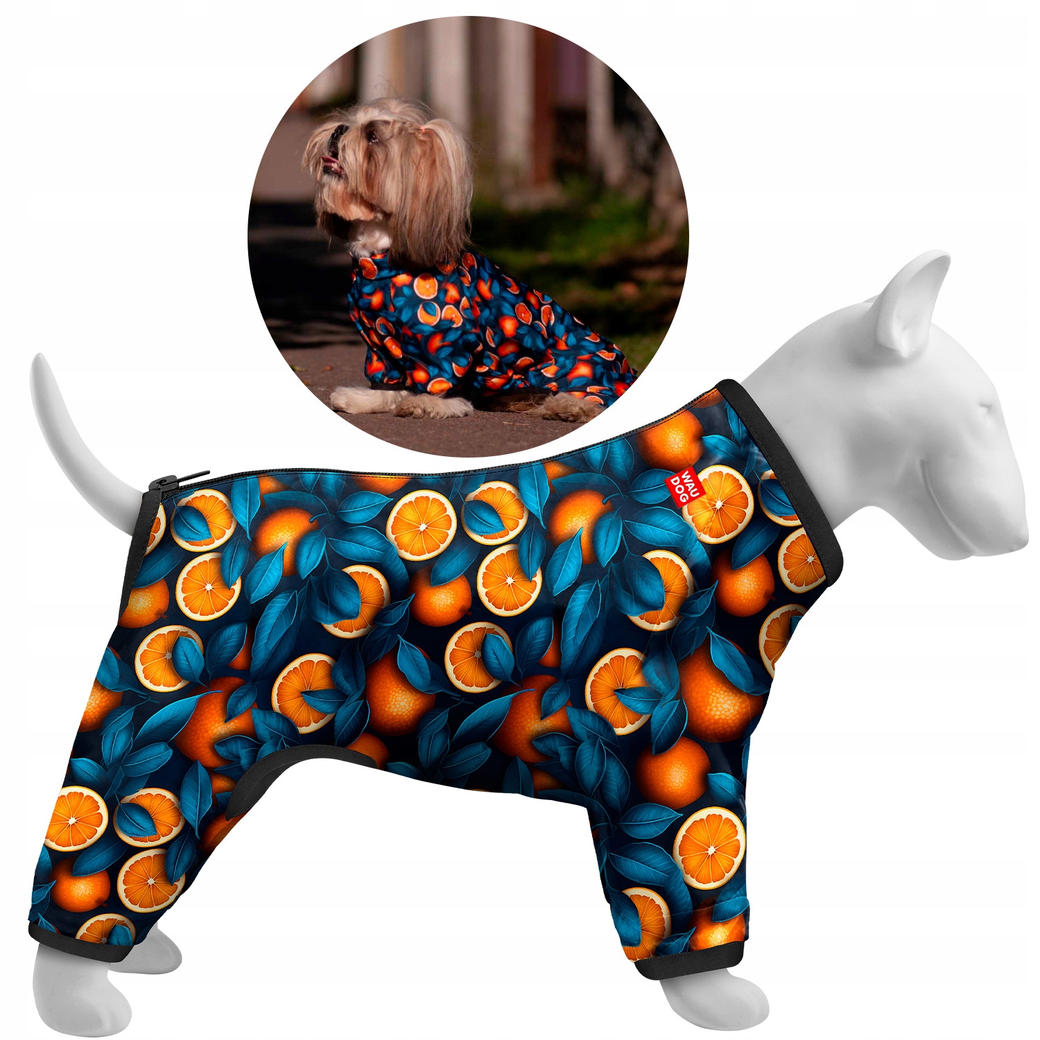 Levně Větrovka pro psa s lehkým zipem na zádech, oranžová, velikost Xxxxs (XS22)