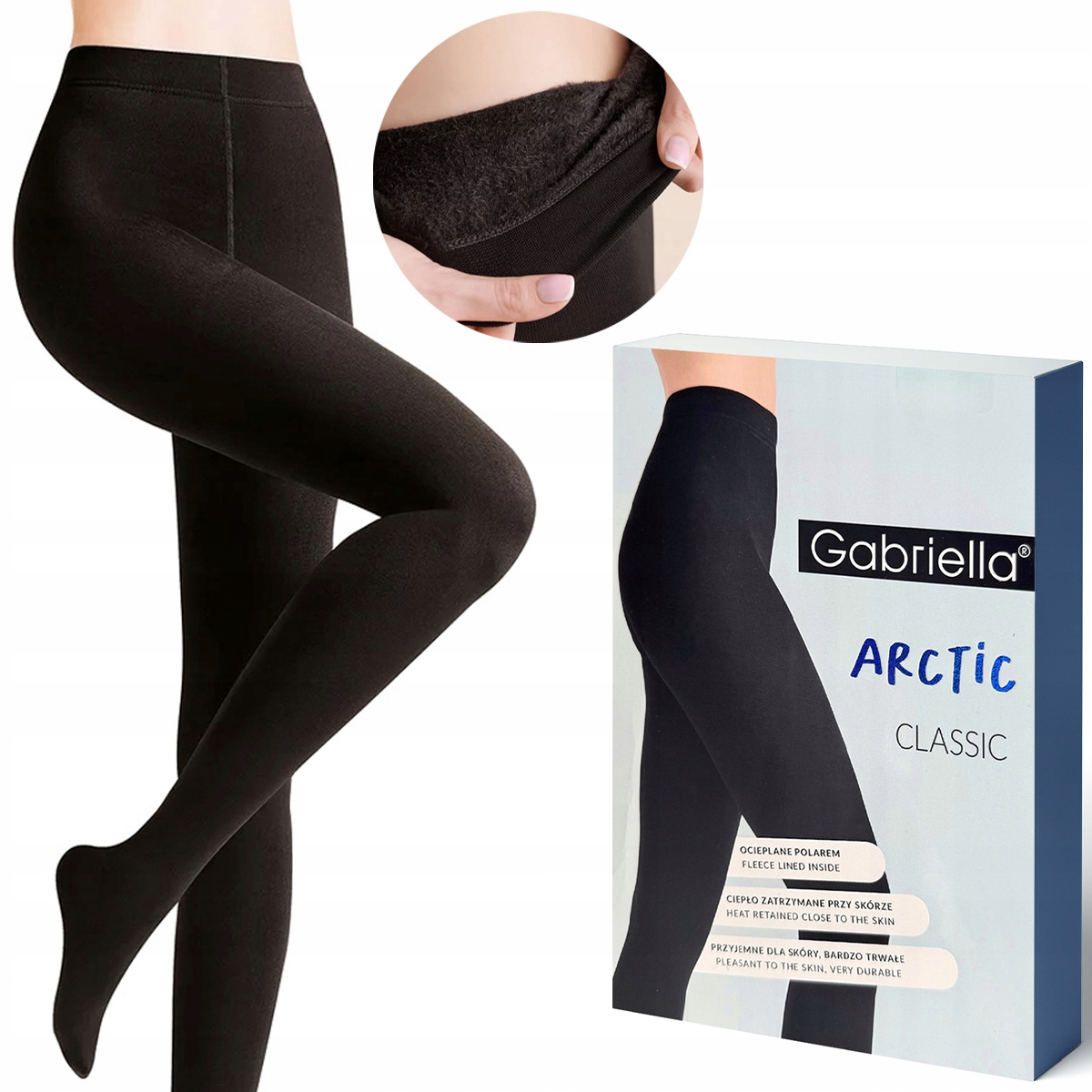 Punčocháče Zateplené Fleecové silné zimní Gabriella Arctic 500DEN 2/3