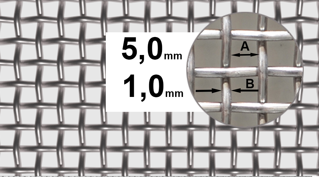Siatka tkana techniczna ocynk sito wialnia 5,0/1,0 Liczba m² w ofercie 0.5 m²