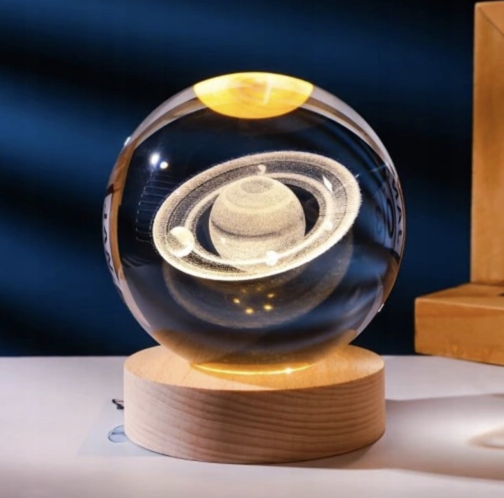 Lampka Nocna Dla Dzieci 3D, USB - Saturn Stan opakowania oryginalne