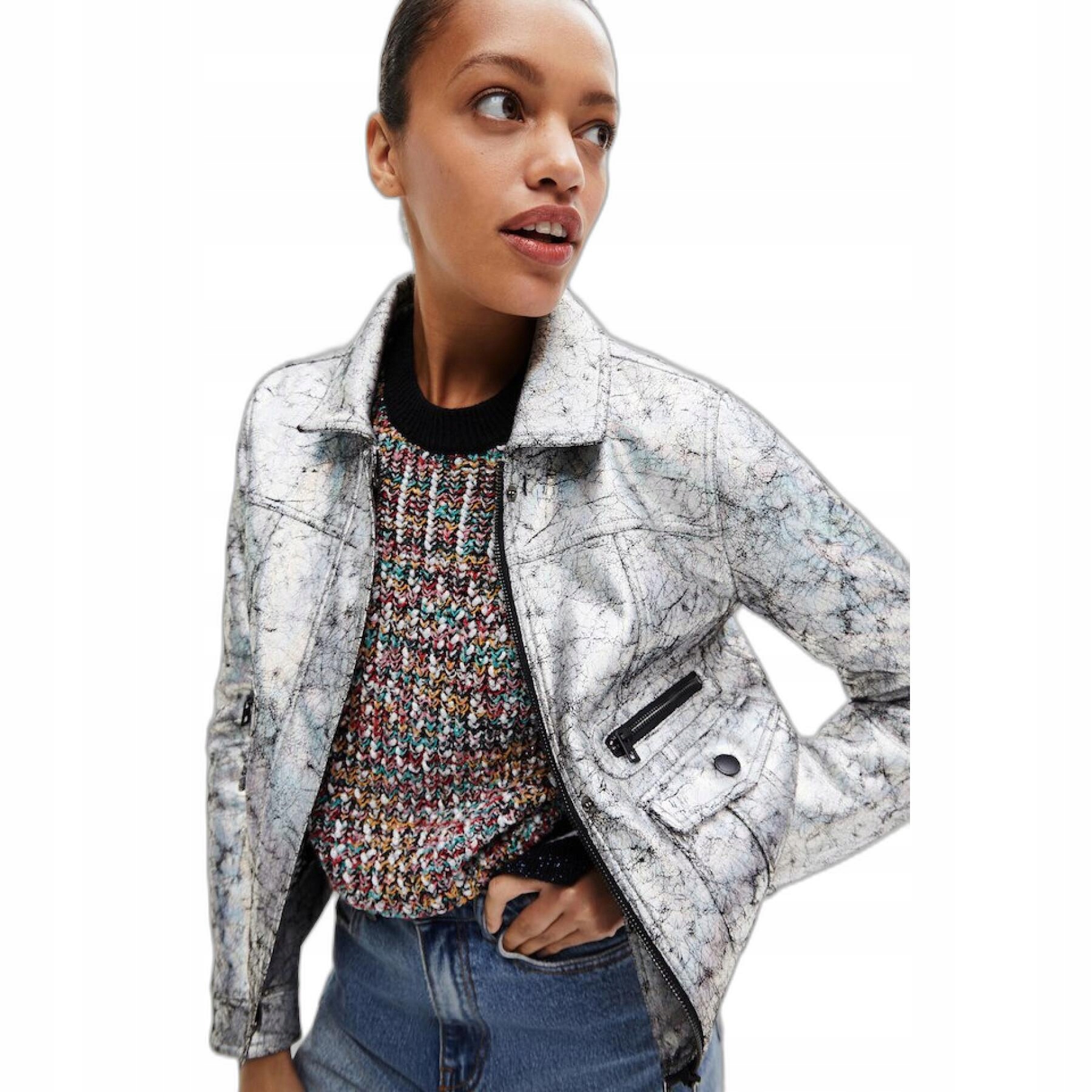 Desigual Holografická Bunda Se Zipy (s)