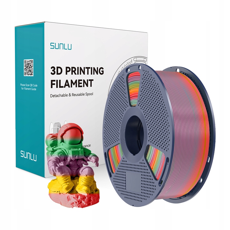 Filament Sunlu Pla 1. 75mm 1kg Rainbow 01 Sunlu