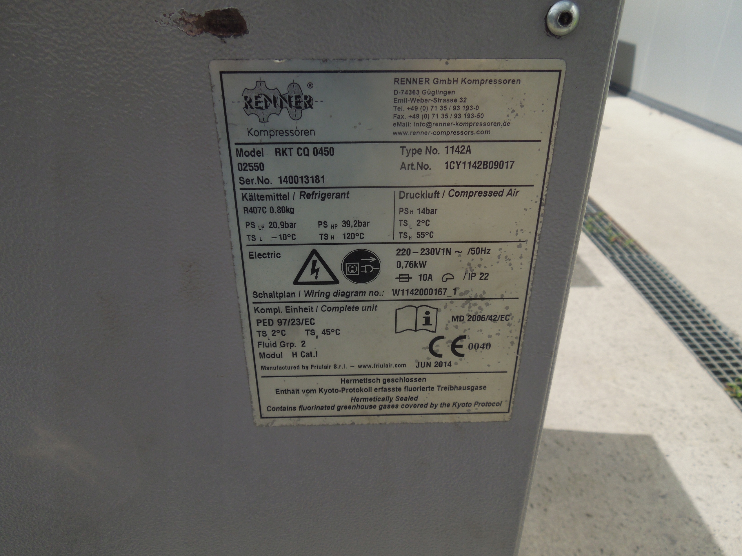 OSUSZACZ ZIĘBNICZY RENNER RKT 0450 7,50m3 2014r Zasilanie sieciowe