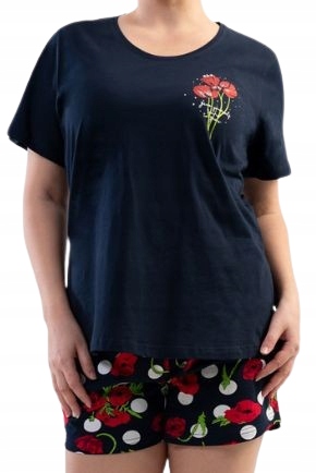 Pyžamo Maki Tmavě Modré Tričko Šortky S Maki XXL