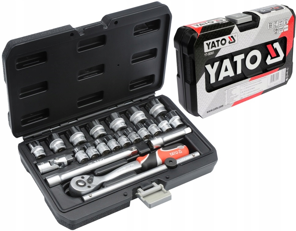 

Zestaw Narzędziowy 3/8'' 22cz Yato YT-38561 Klucze