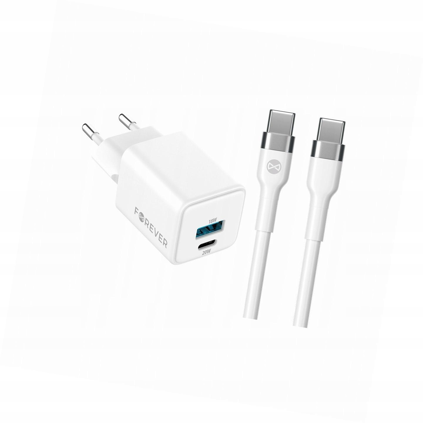 Szybka ładowarka GaN 20W Usb i Usb-c z kablem do Huawei Nova 10 Se