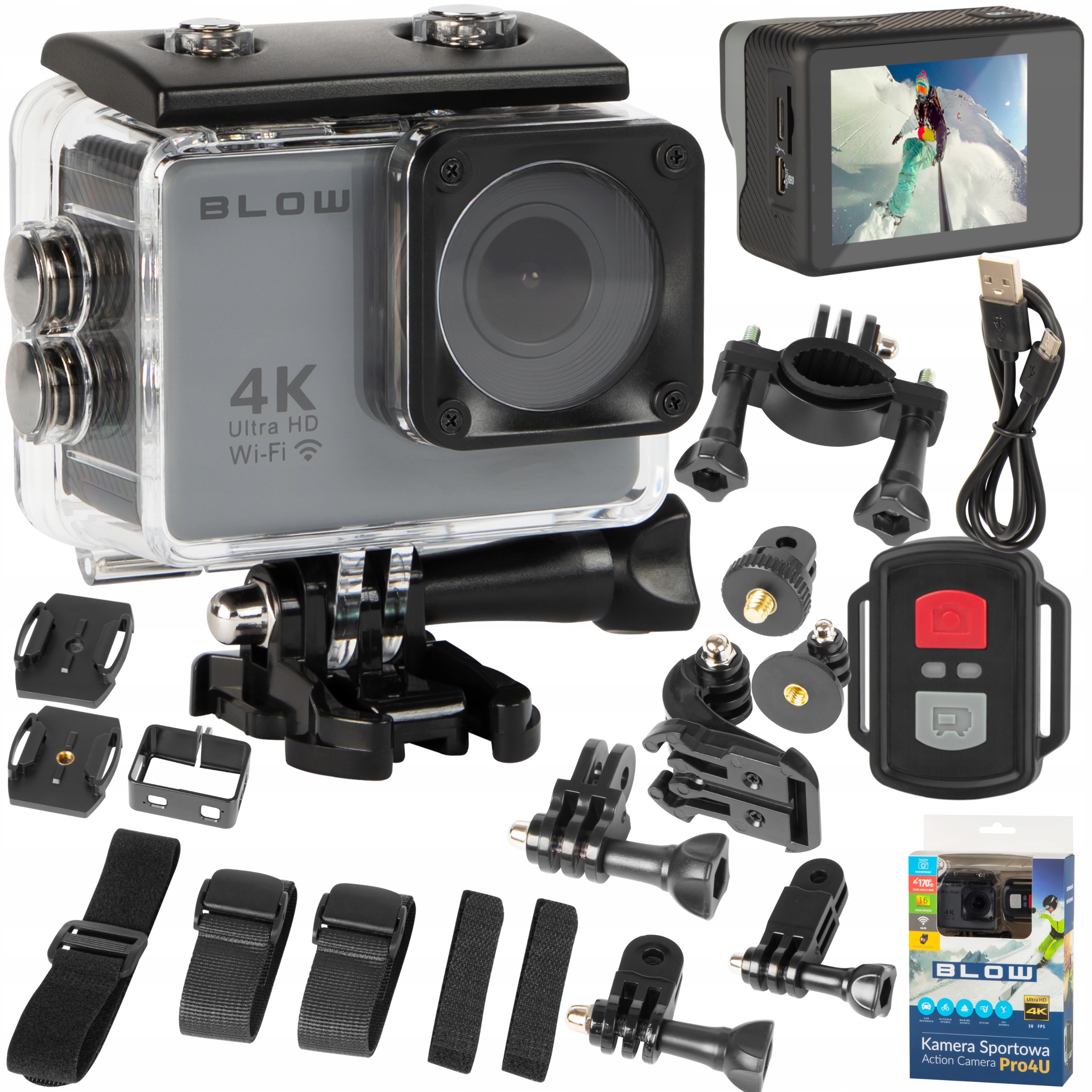 

Kamera sportowa Blow Go Pro4U 4K wifi akcesoria