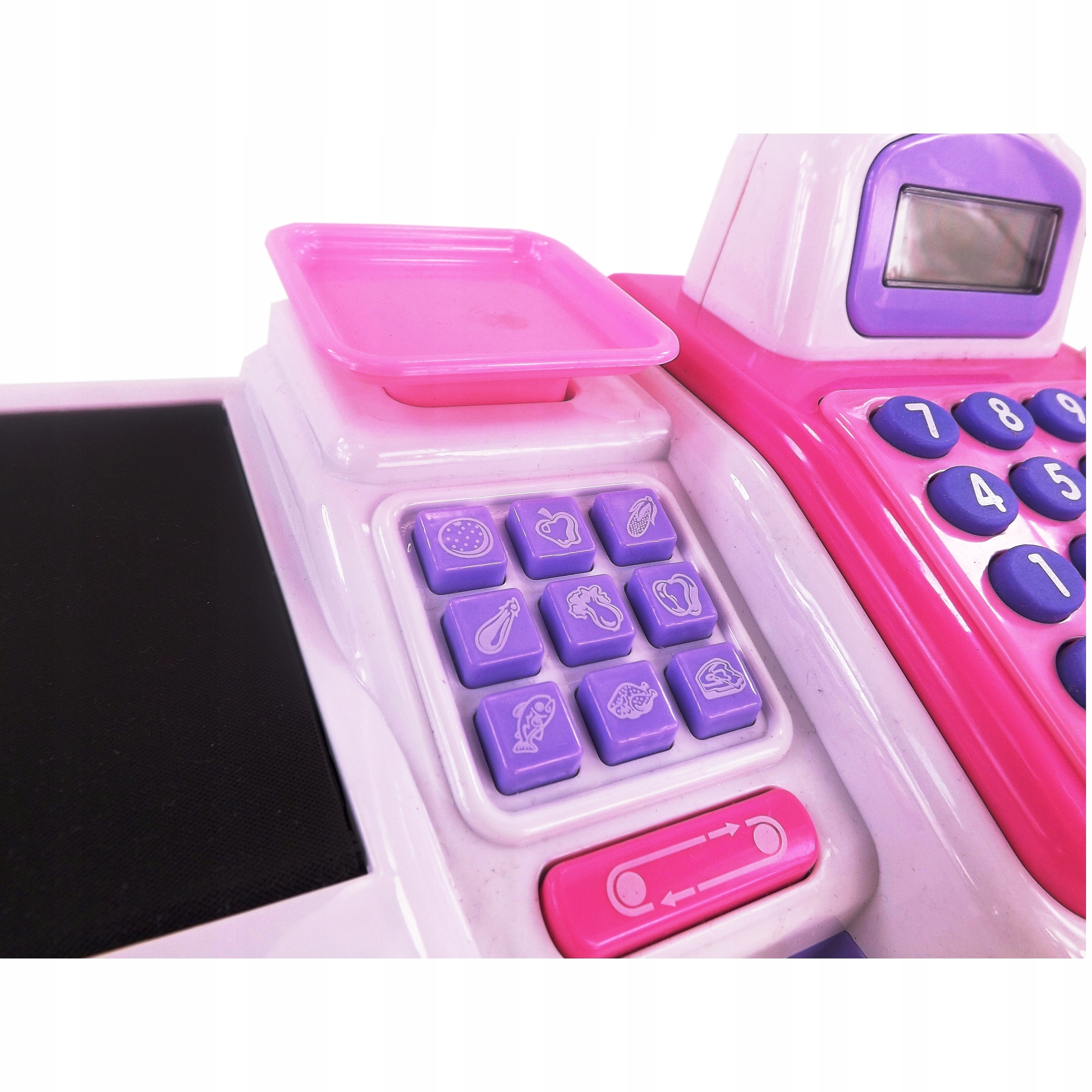 DUŻY ZESTAW KASA SKLEPOWA SENSORYCZNY CZYTNIK 5911 Kolor dominujący odcienie różu