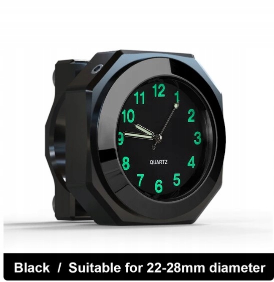 ZEGAREK KWARCOWY MINI BLACK NA MOTOR LUB ROWER