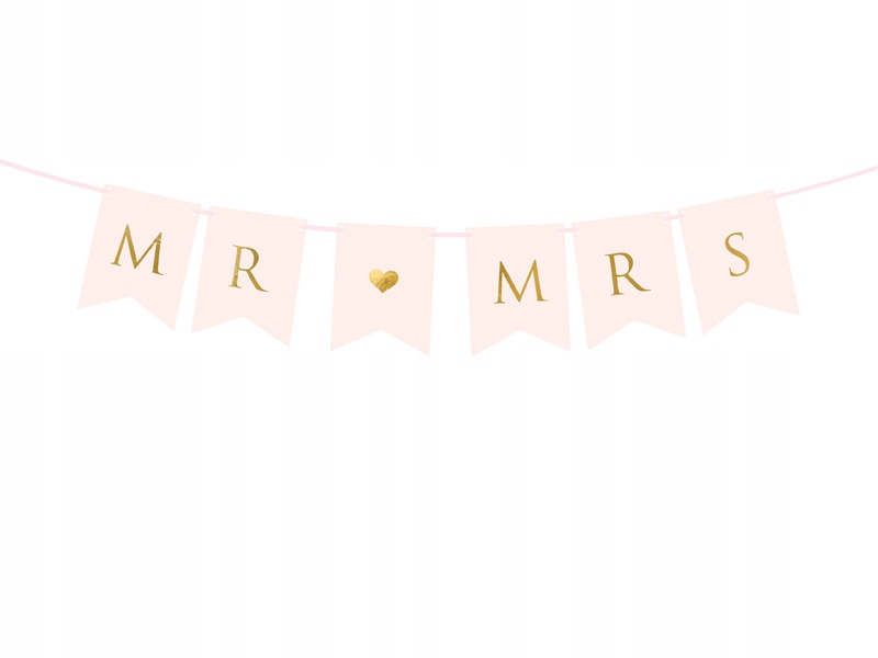 

Baner weselny Mr&mrs, jasnoróżowy dekoracje ,