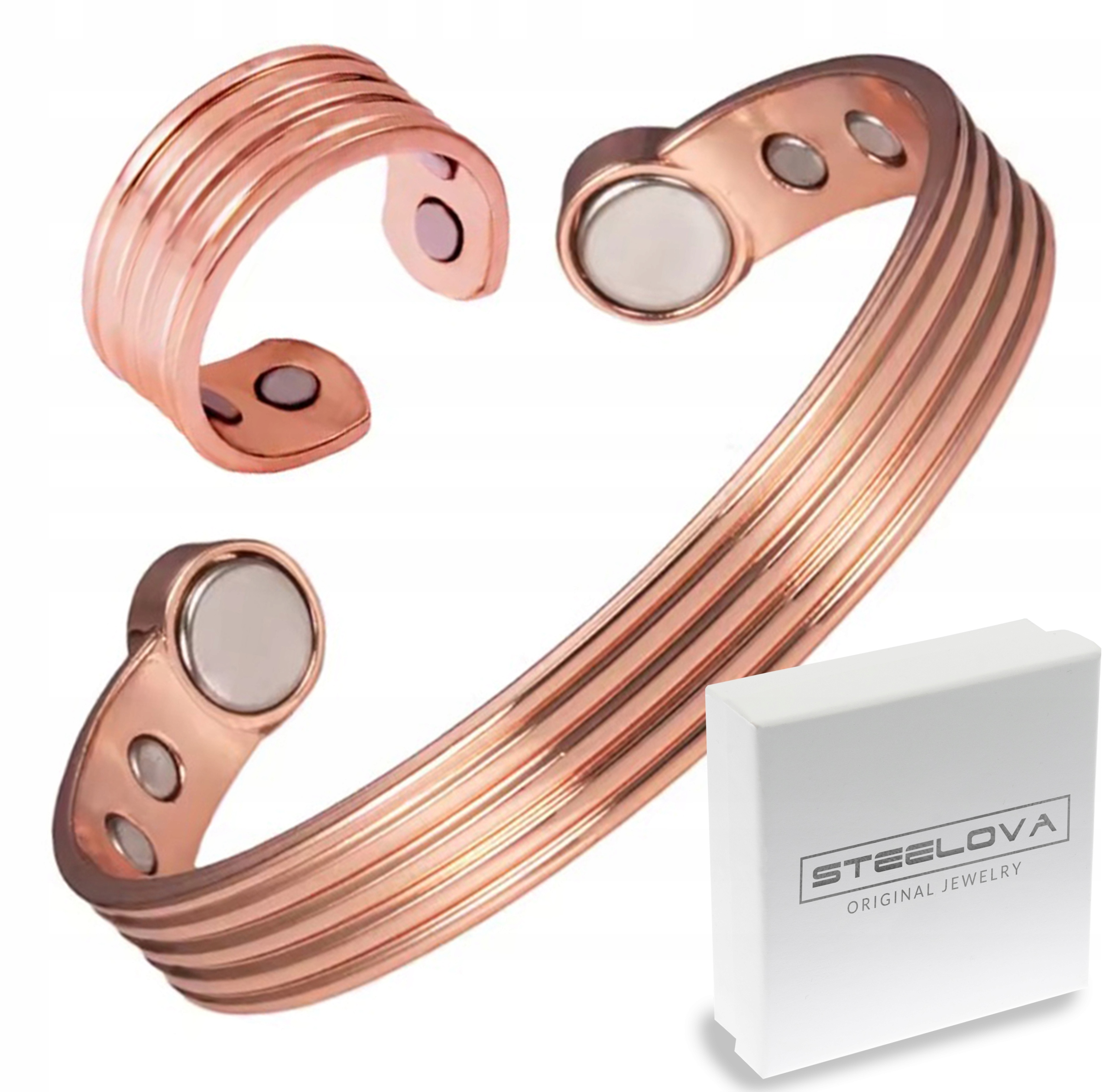 Sada Měděný náramek Frézovací prsten, Magnsey Ideální jako Dárek