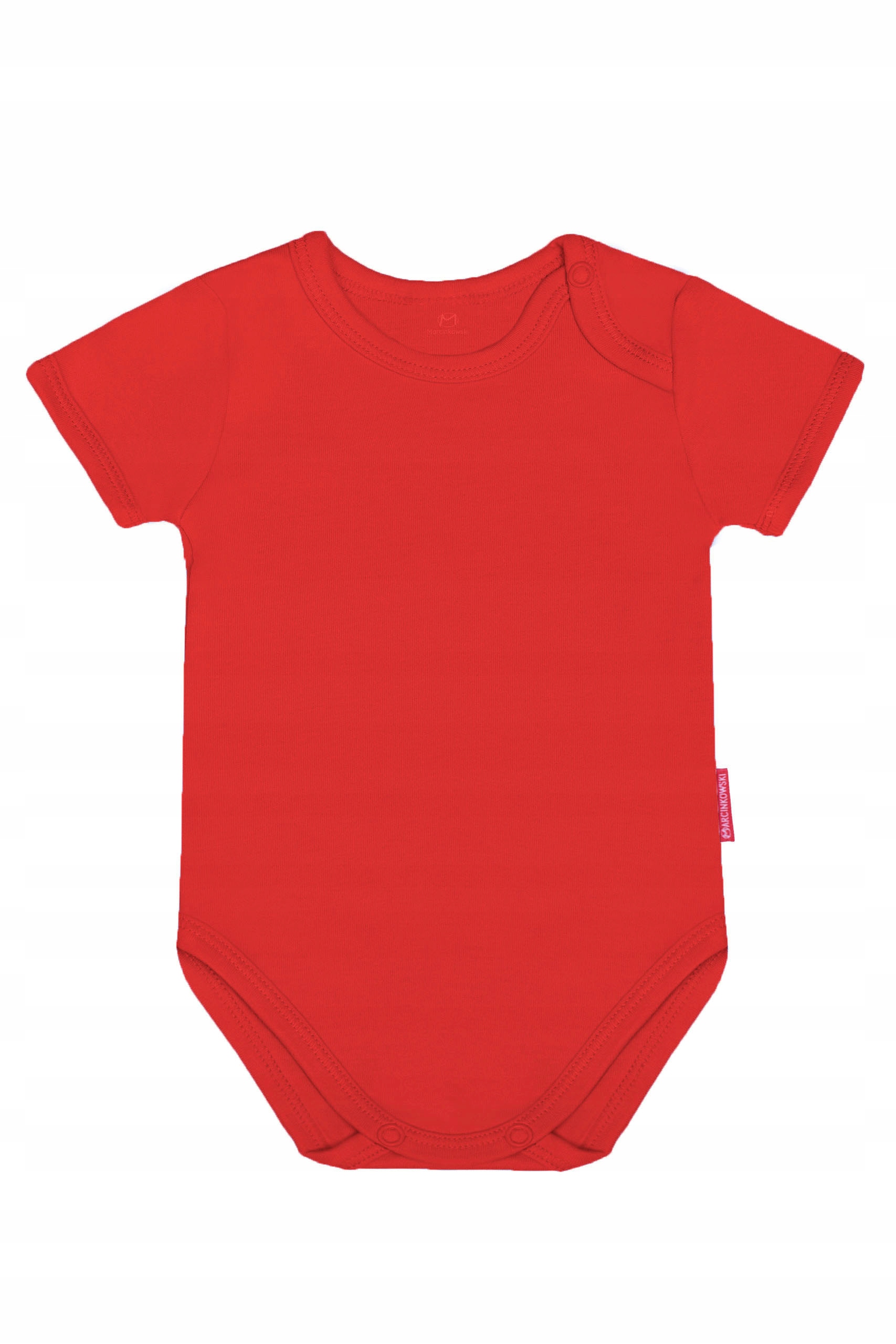 CZERWONE BODY KRÓTKI RĘKAW 68 CM BAWEŁNA GŁADKIE