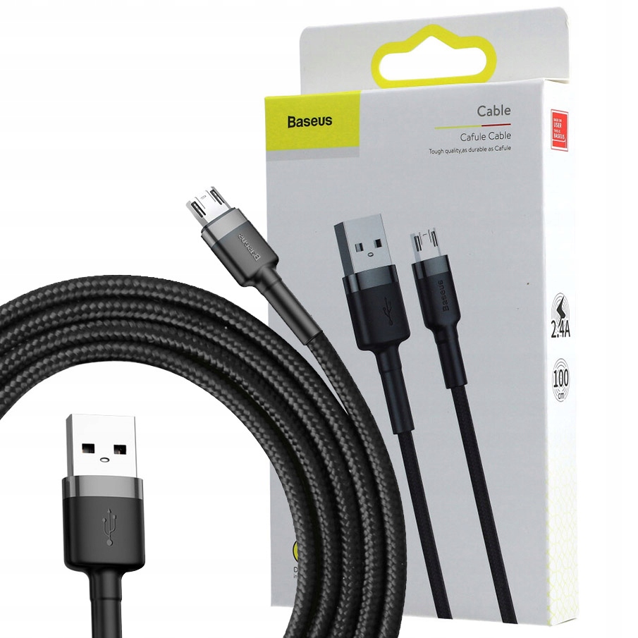 

Kabel Usb-a - Micro Usb, Baseus Cafule, 2,4A, 1M