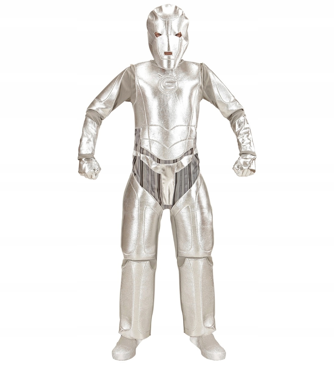 Strój Robota Przebranie Kosmity Obcego Metaliczny Kombinezon 158