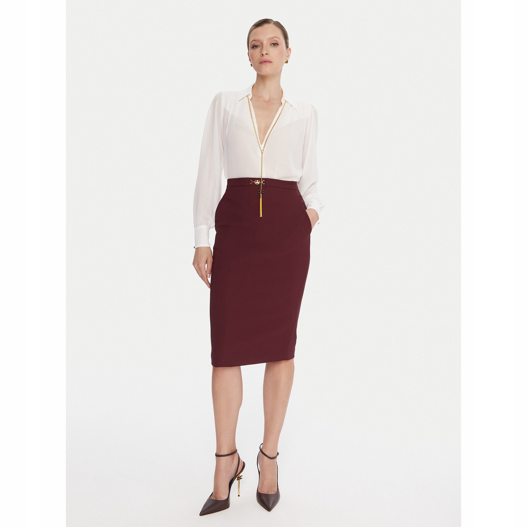 Elisabetta Franchi Damskie Bluzka Biały