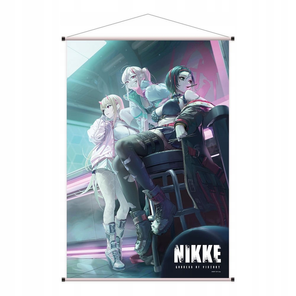 Bohyně vítězství: Nikke Wallscroll Zmije, šakal a vrána 60 x 90 cm