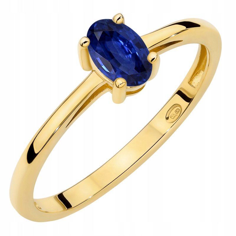 Zlatý Prstýnek Zásnubní pr. 585 s oválným safírem 0.70ct 14k