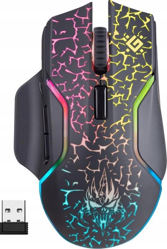 Mysz bezprzewodowa Defender Oneshot GM-067 optyczna 3200dpi czarna Rgb Akum