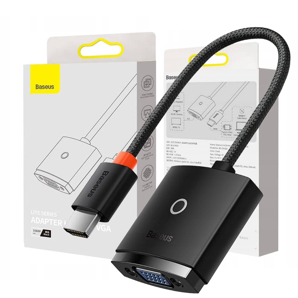 BASEUS Lite Series Konwerter Adapter HDMI do VGA