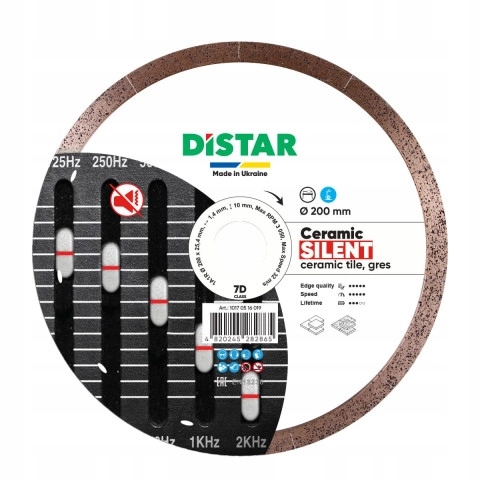 Diamantový kotouč Distar Ceramic Silent pro řezání slinuté dlažby o průměru 200 mm