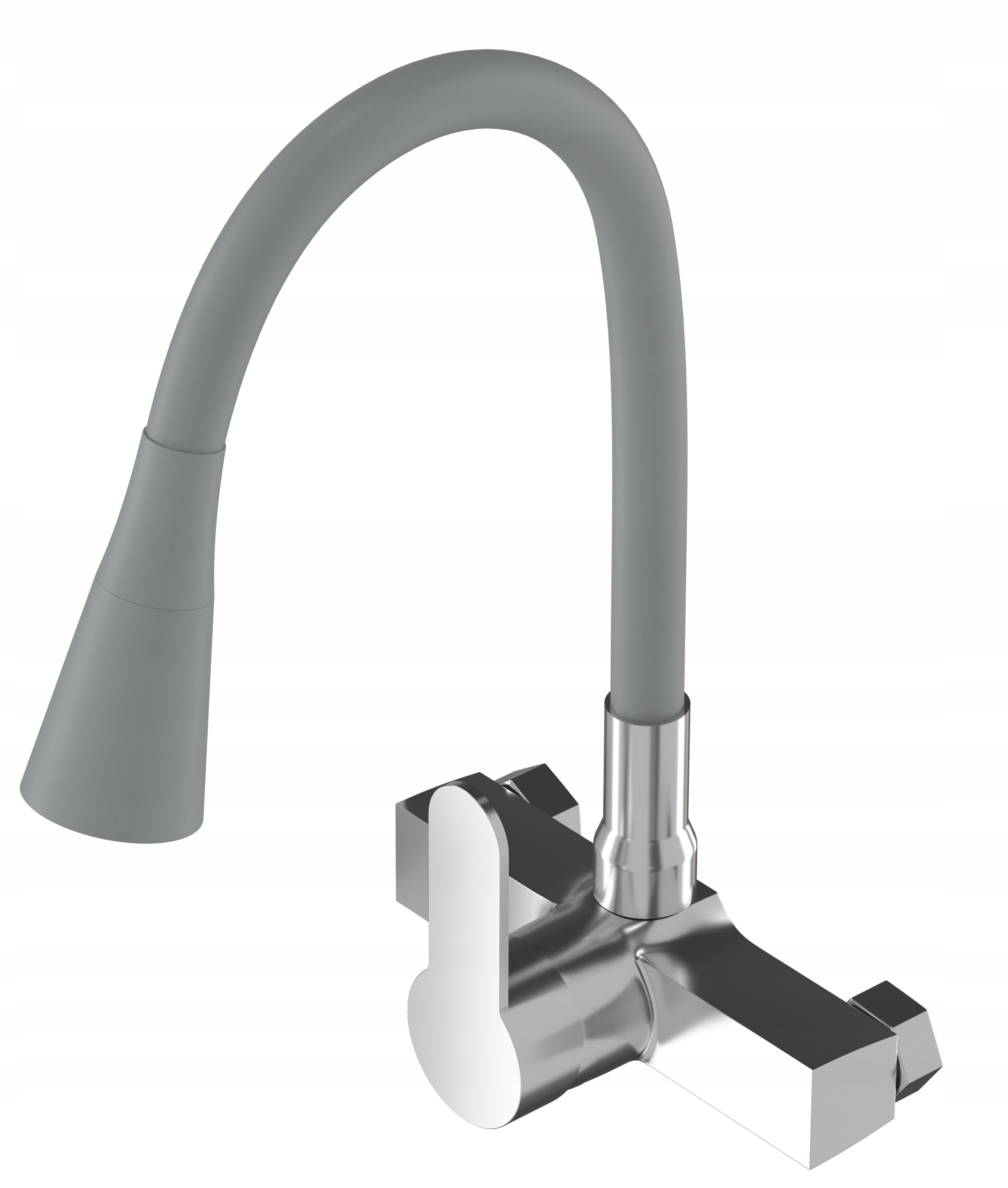 Nástenný Kuchynský Kohútik, Pružný Chróm, Sivý, Ohybný, Flexo Výtok