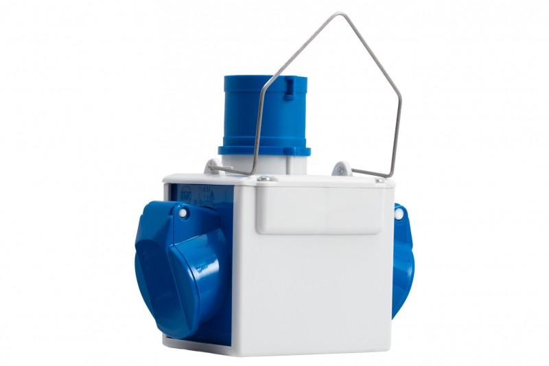 Kempingový adaptér zástrčka 16A 3p, průměr 2x16A 3P