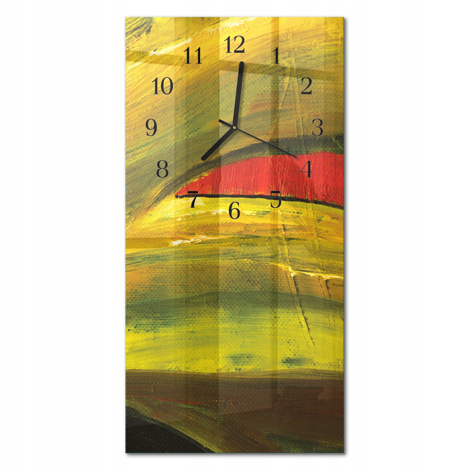 Skleněné hodiny do obývacího pokoje s tichým křemenným mechanismem Umění 30x60 cm