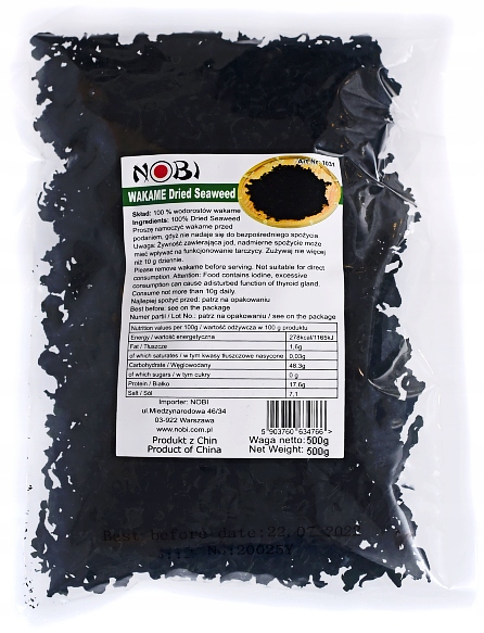 Levně Mořské řasy Wakame mořské řasy 500g Asia Kitchen Do Sushi HoReCa proužky Nobi