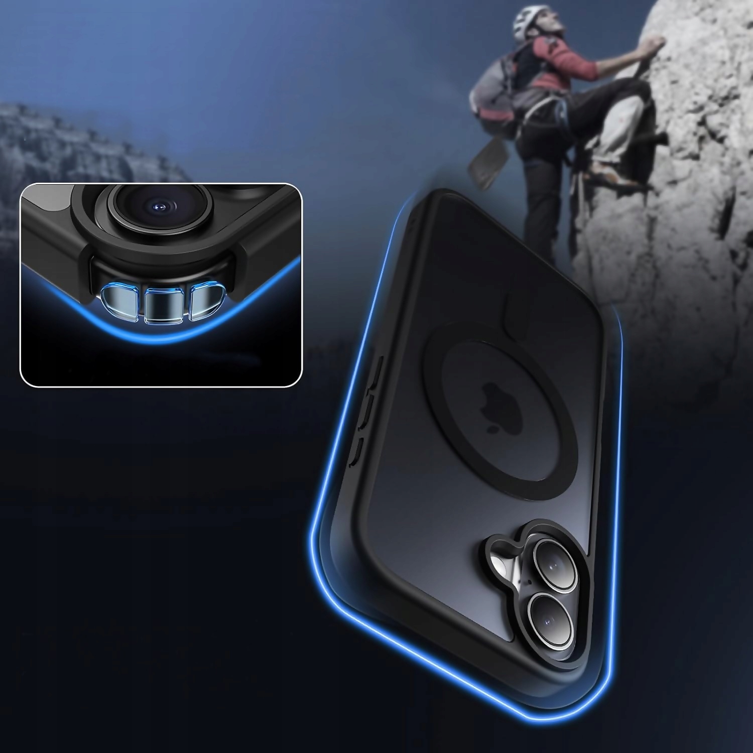 Etui MAT OBUDOWA do iPHONE 16 5G do MagSafe MAGNETYCZNE +2X SZKŁO HARTOWANE Kod producenta MATT MAGSAFE BIG HOLE CASE do IPHONE 16 5G