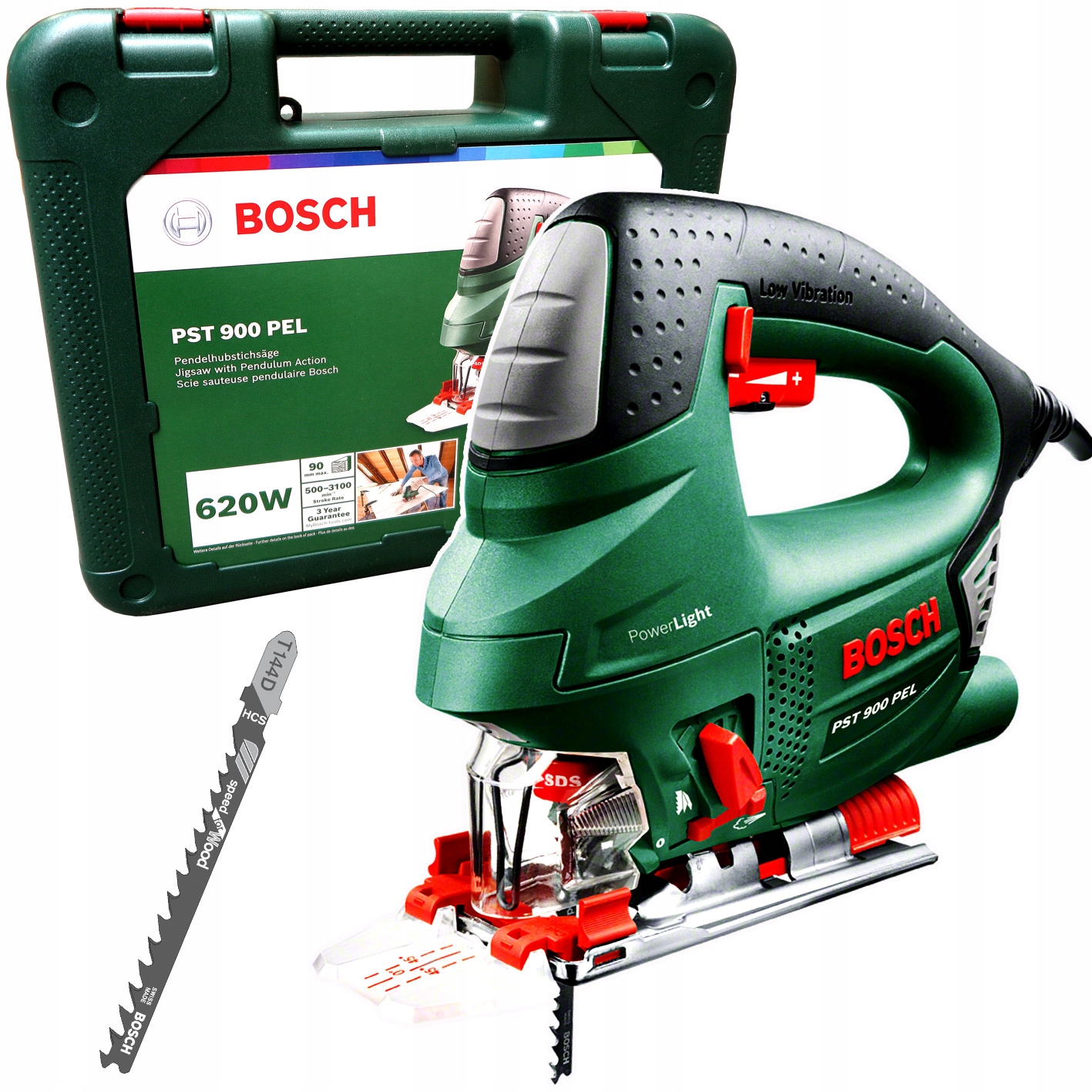Wyrzynarka sieciowa 620W 90mm Bosch Pst 900PEL 06033A0220 Walizka