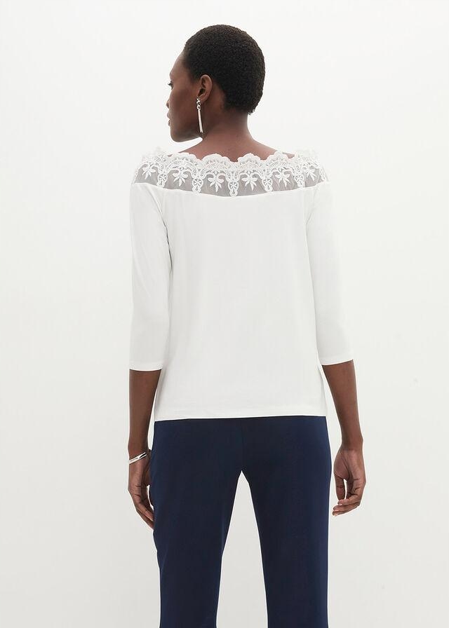 BLUZKA KORONKA ODKRYTE RAMIONA__48/50 Kolor biały