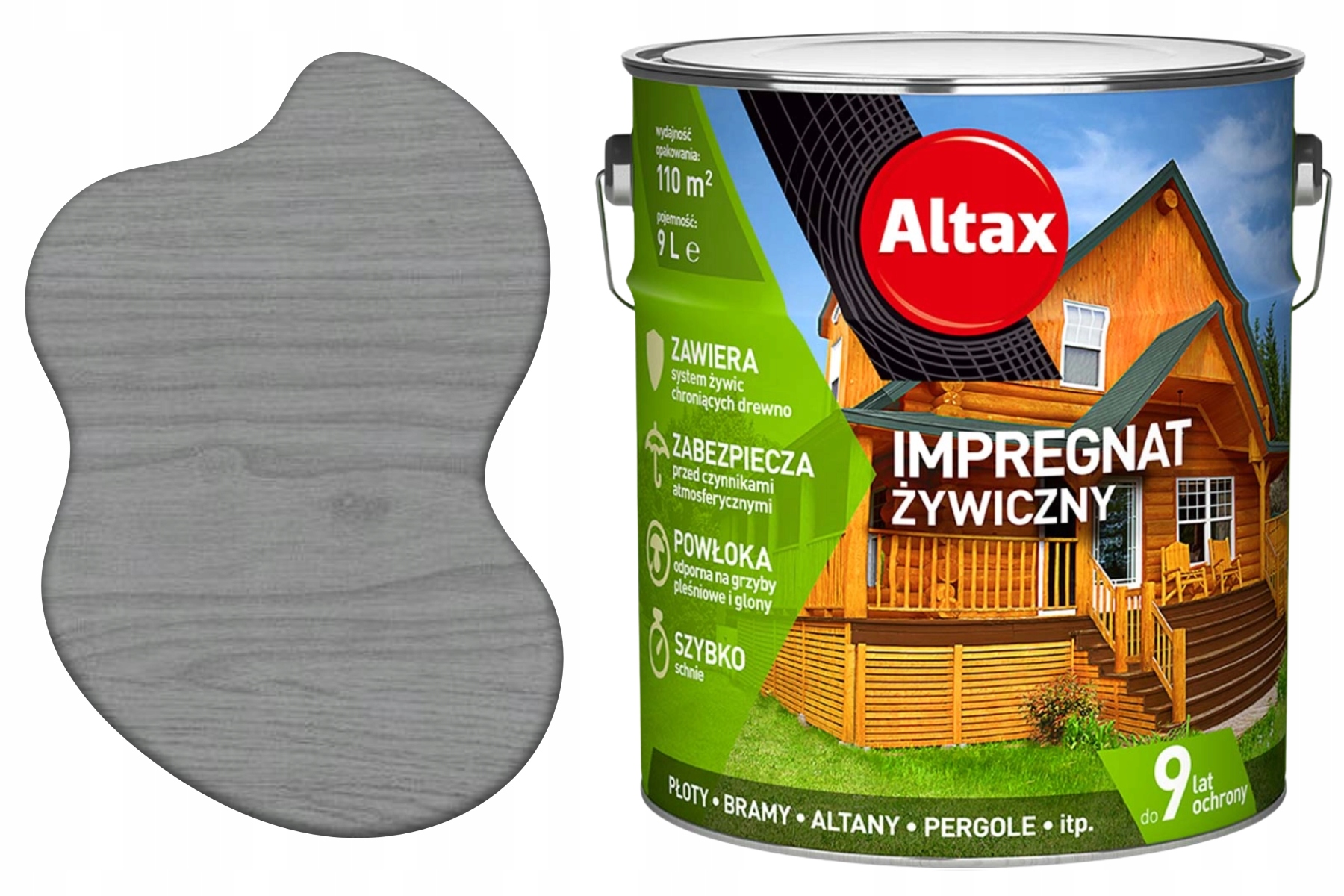 Altax Impregnat Do Wiezby Dachowej Drewna Konstrukcyjnego Szary 9L