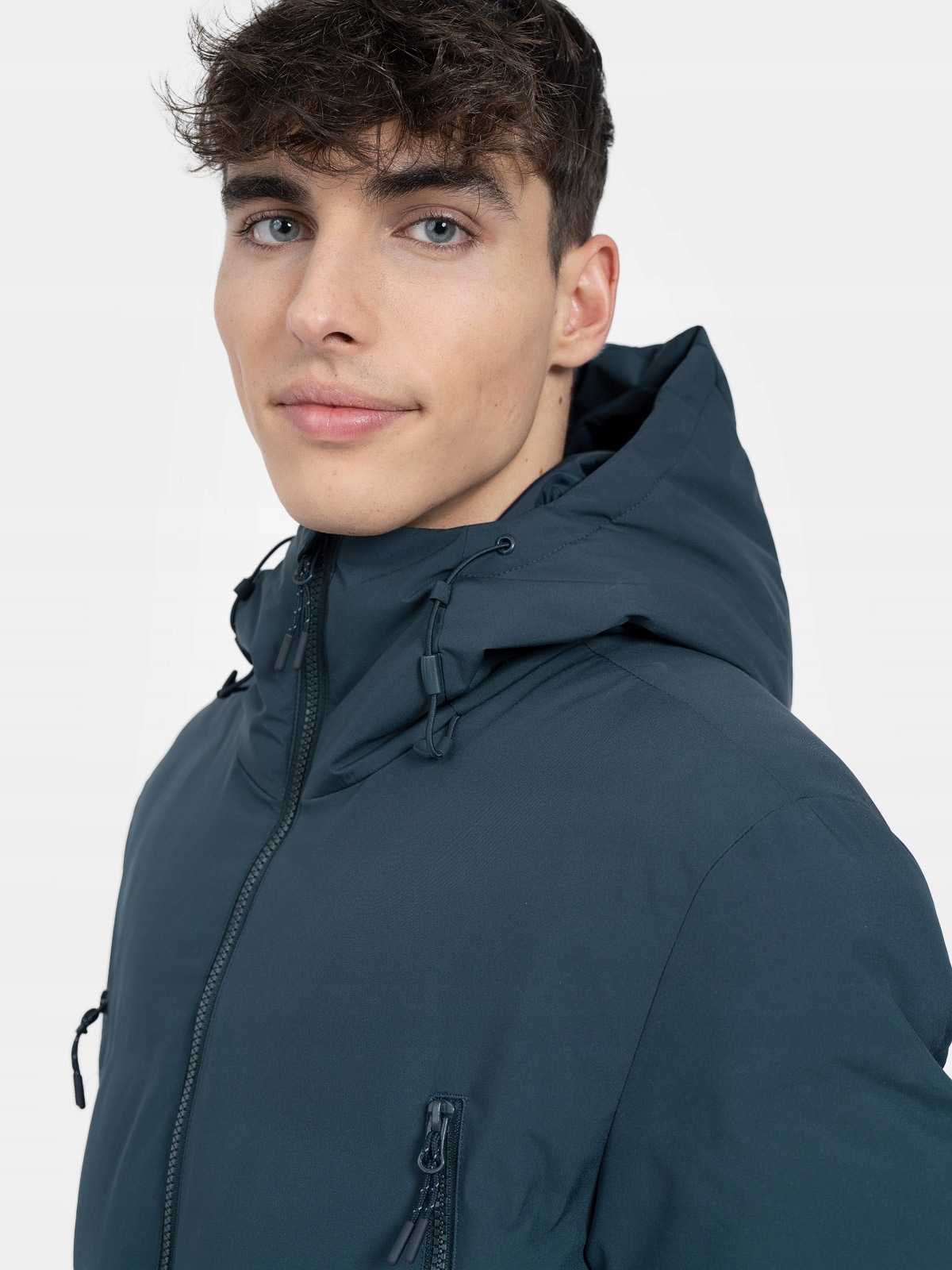 4F Męski Płaszcz Puchowy Pikowany KUMP010 > XL Rozmiar XL