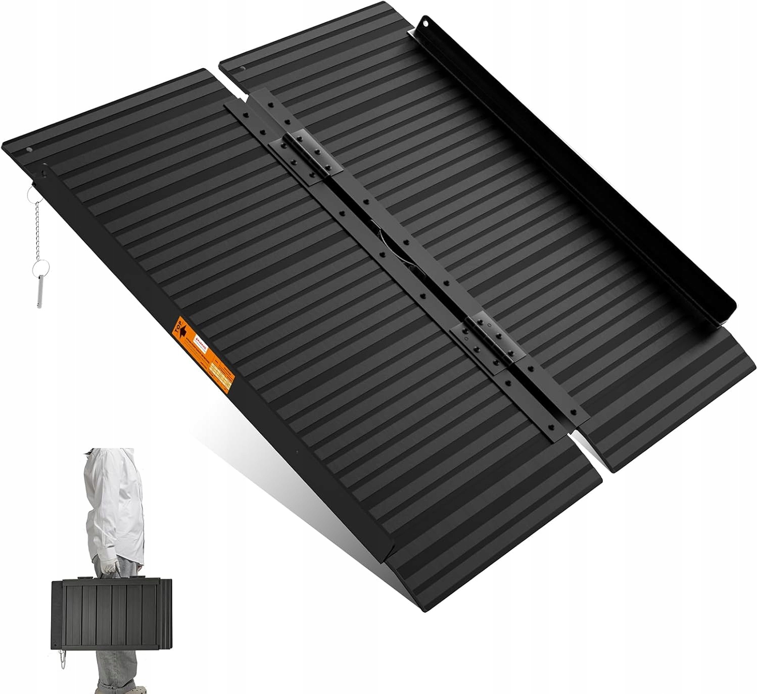 Hliníková Rampa Černá Skládací Invalidní Vozíky Pro Jízdní Kola 92X72 360 Kg Silná