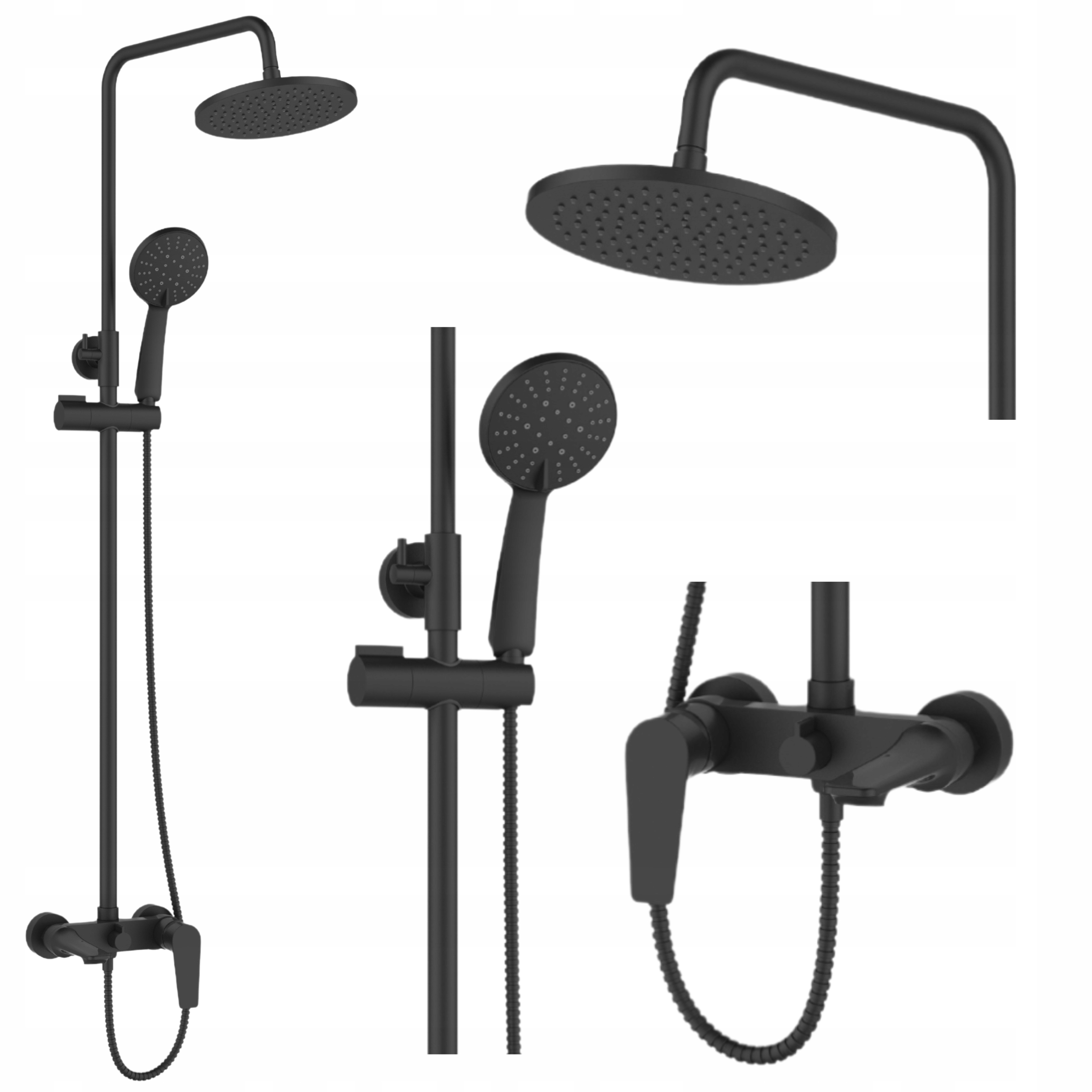 Dešťová Sprcha Sprchová Baterie S Výtokem, Černá Dokos