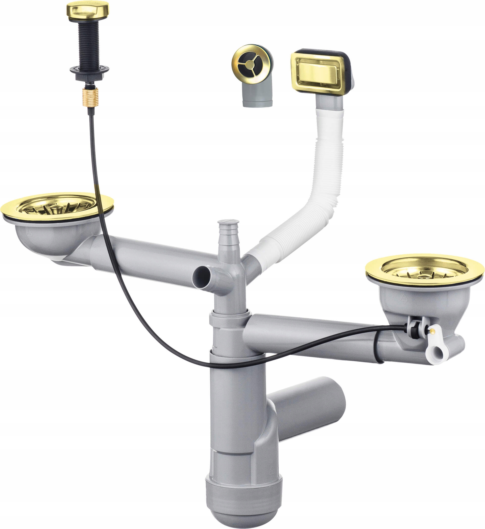 Deante Sifón Space-Saver Lux zlatý ZXY_Z912 pre umývadlo 1.5/2-komorové