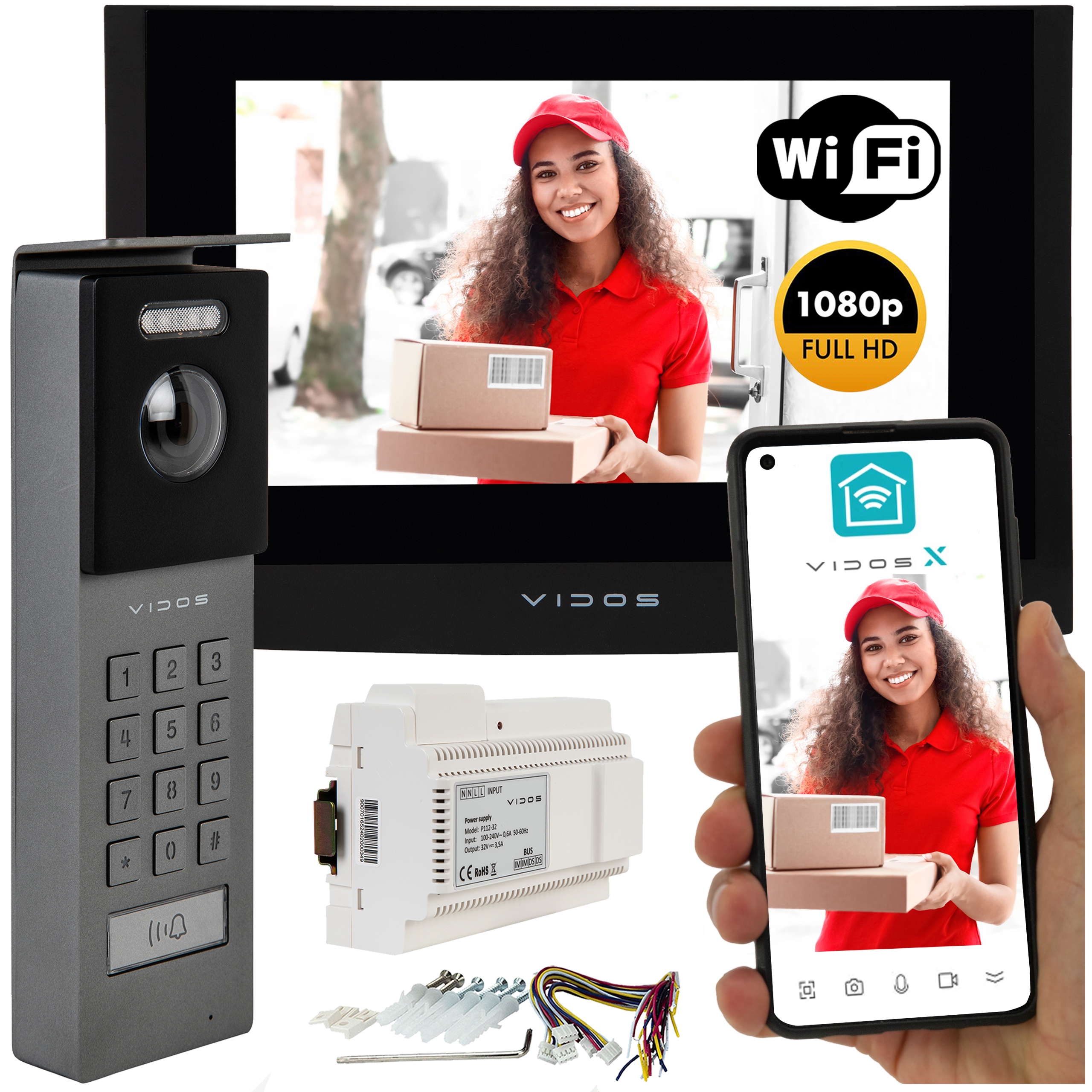 Wideodomofon 2IP 2 żyłowy Vidos M200B-X S202 Android Podczerwień MicroSD