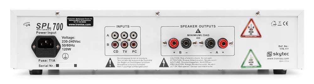 Wzmacniacz 2x 350W USB SD LED+EQ BIAŁY/ DJ Kolor inny