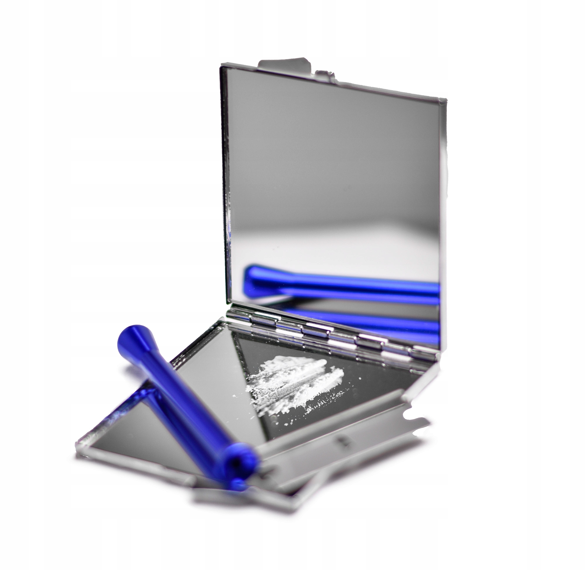 Zestaw Do Wciągania Tabaki Proszku Kryształ Lufka Lusterko Żyletka