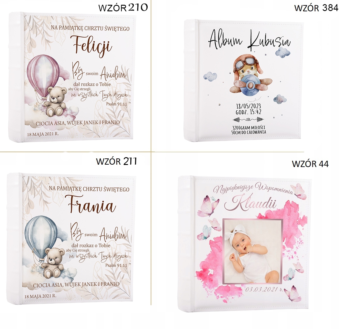 ALBUM NA ZDJĘCIA DZIECKO CHRZEST 40 STRON CZARNYCH METRYCZKA Model White