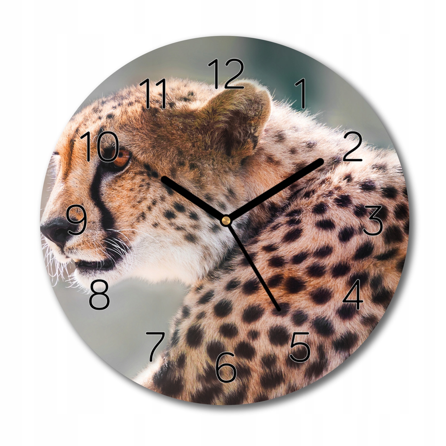 Skleněné hodiny Gepard do obývacího pokoje fi 30, moderní