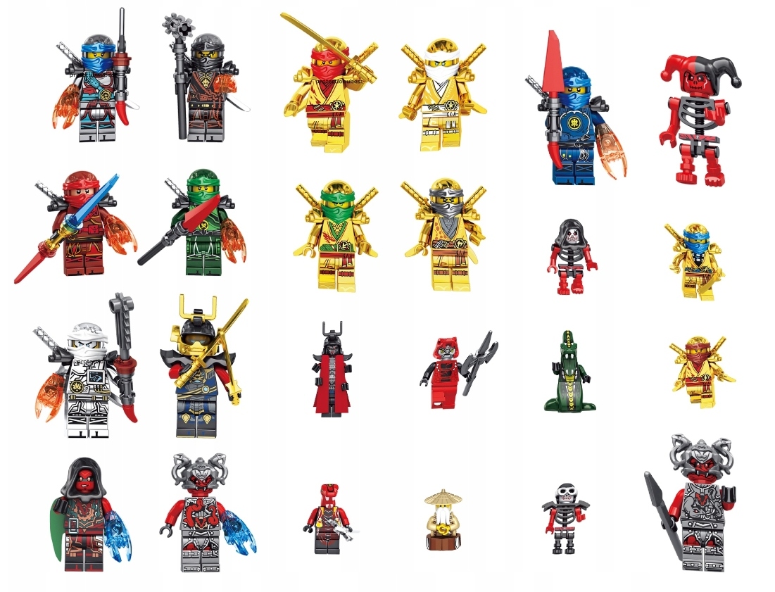 

Ninja Klocki Mini Figurki Ninja 24 Sztuk Gold Nowe