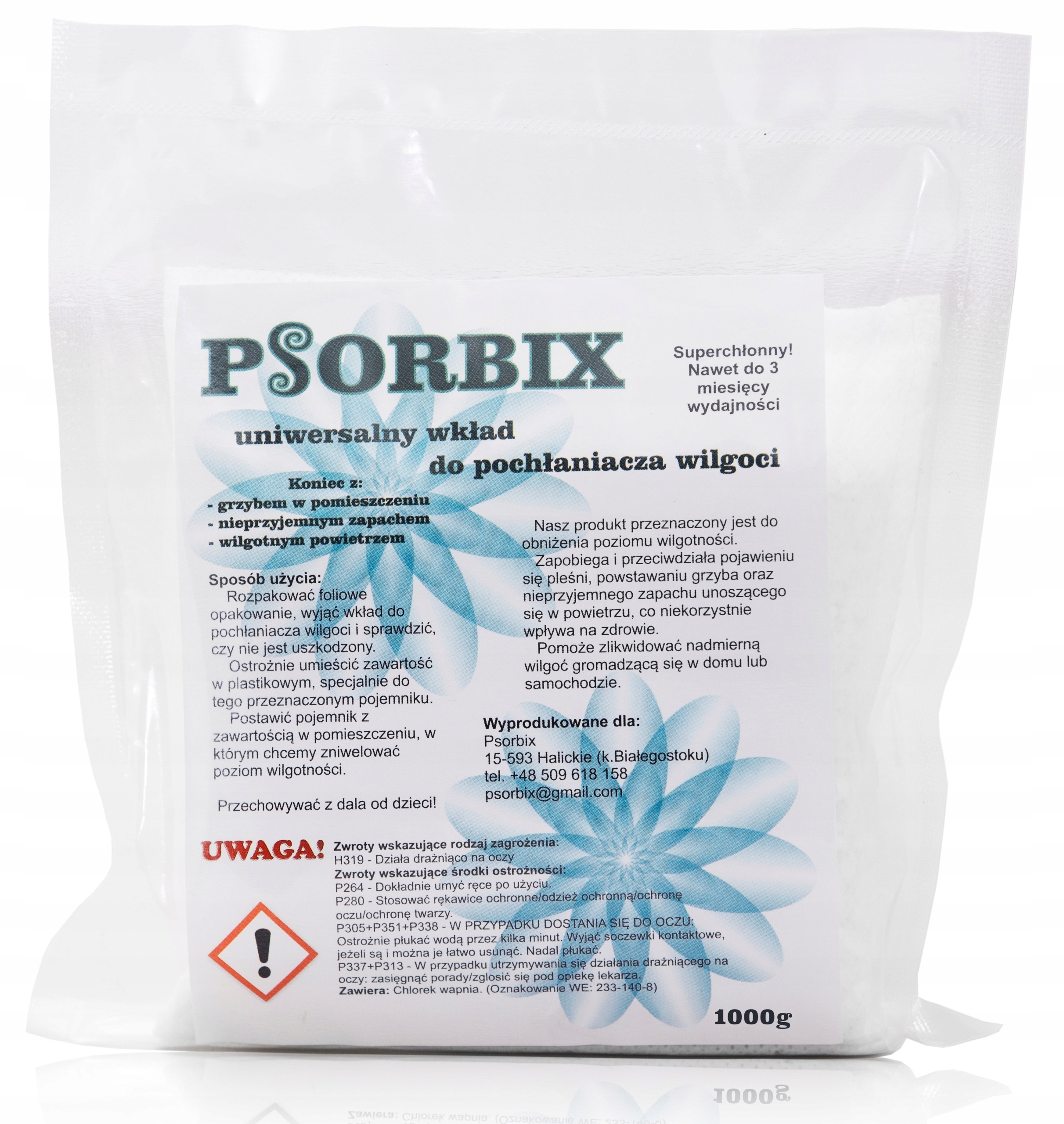 Pochłaniacz wilgoci - wkład osuszacz 1000g