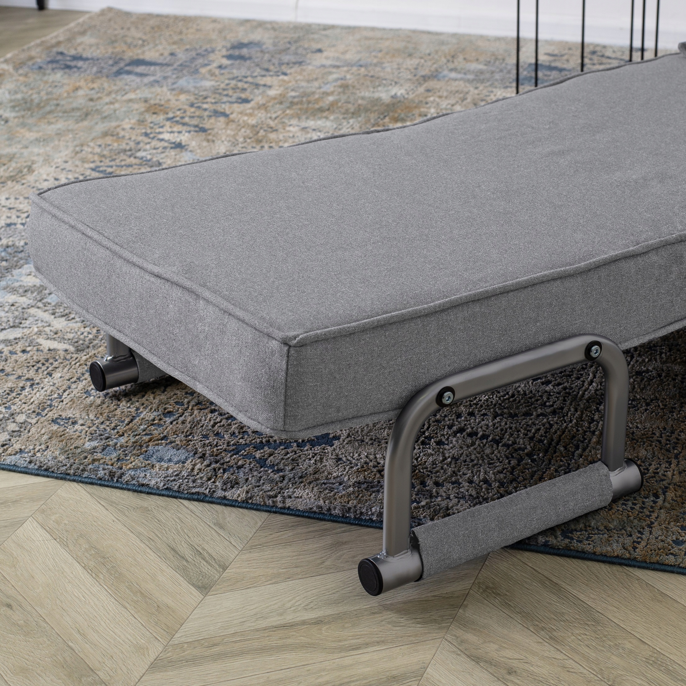 Fotel Wypoczynkowy Rozkładany Tapicerowany Do Spania Salonu Szary BART Głębokość mebla 72 cm