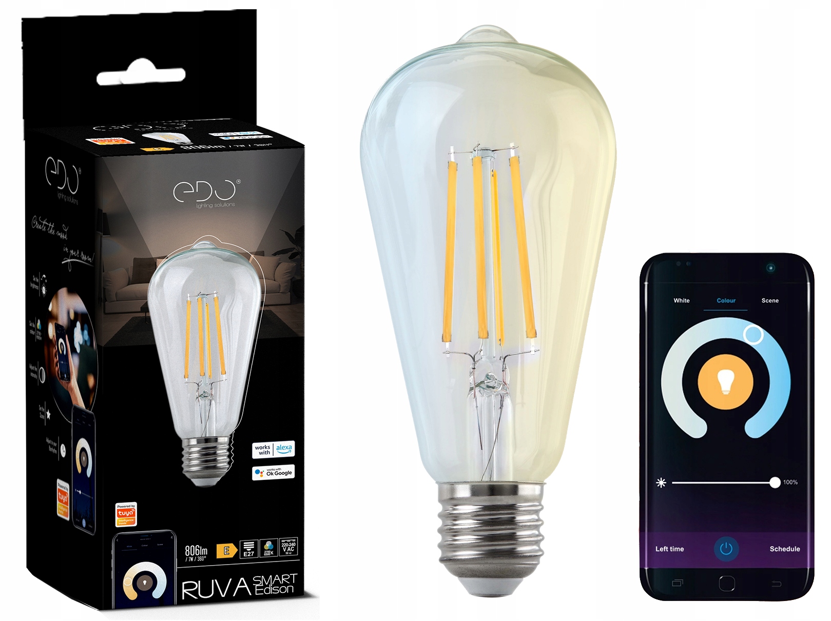 

Żarówka Led Smart 7W E27 Ww-cw Filament Wi-Fi Tuya