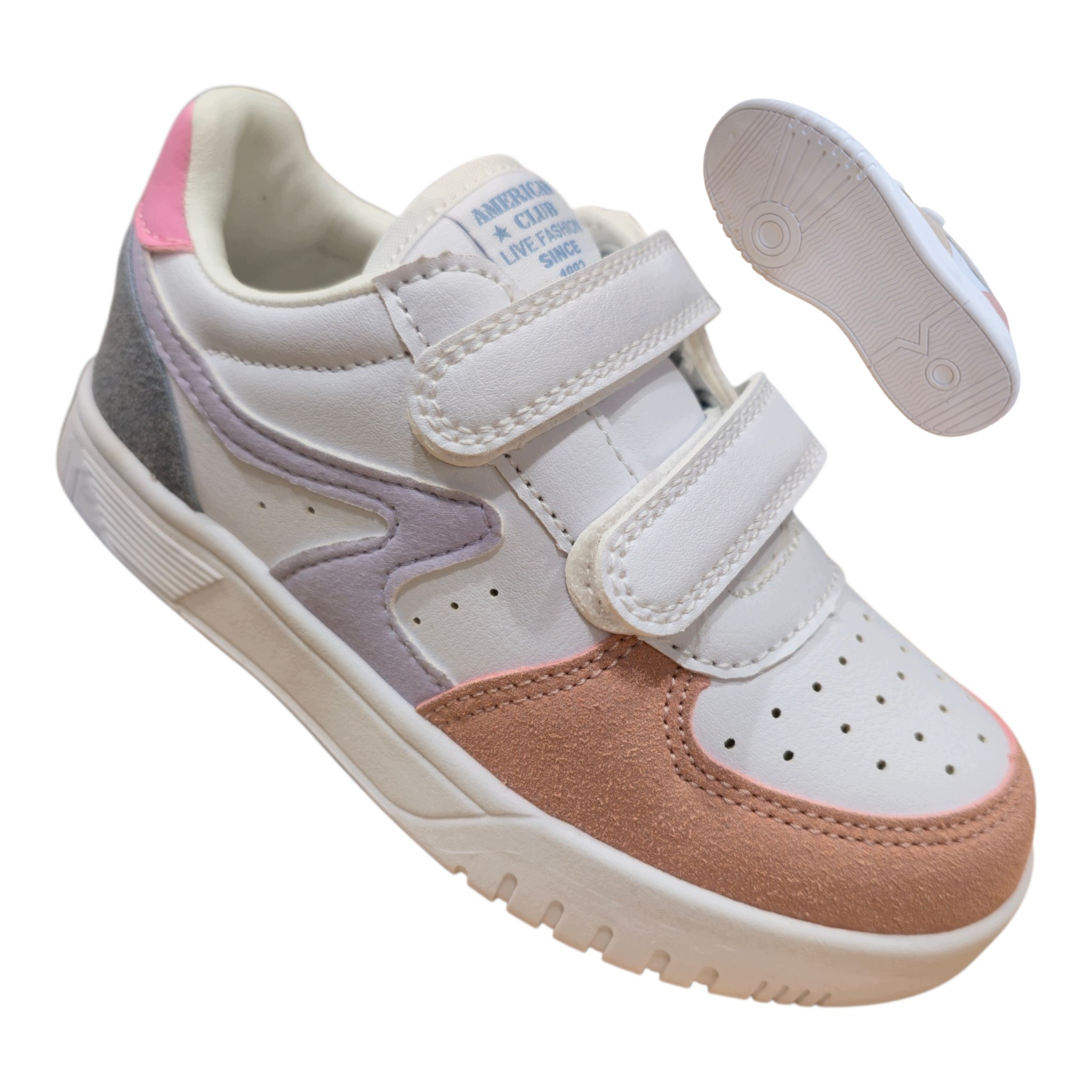 Buty Dziewczęce Na Rzepy Adidaski Z Wkładką Skórzaną Sneakersy Białe 27