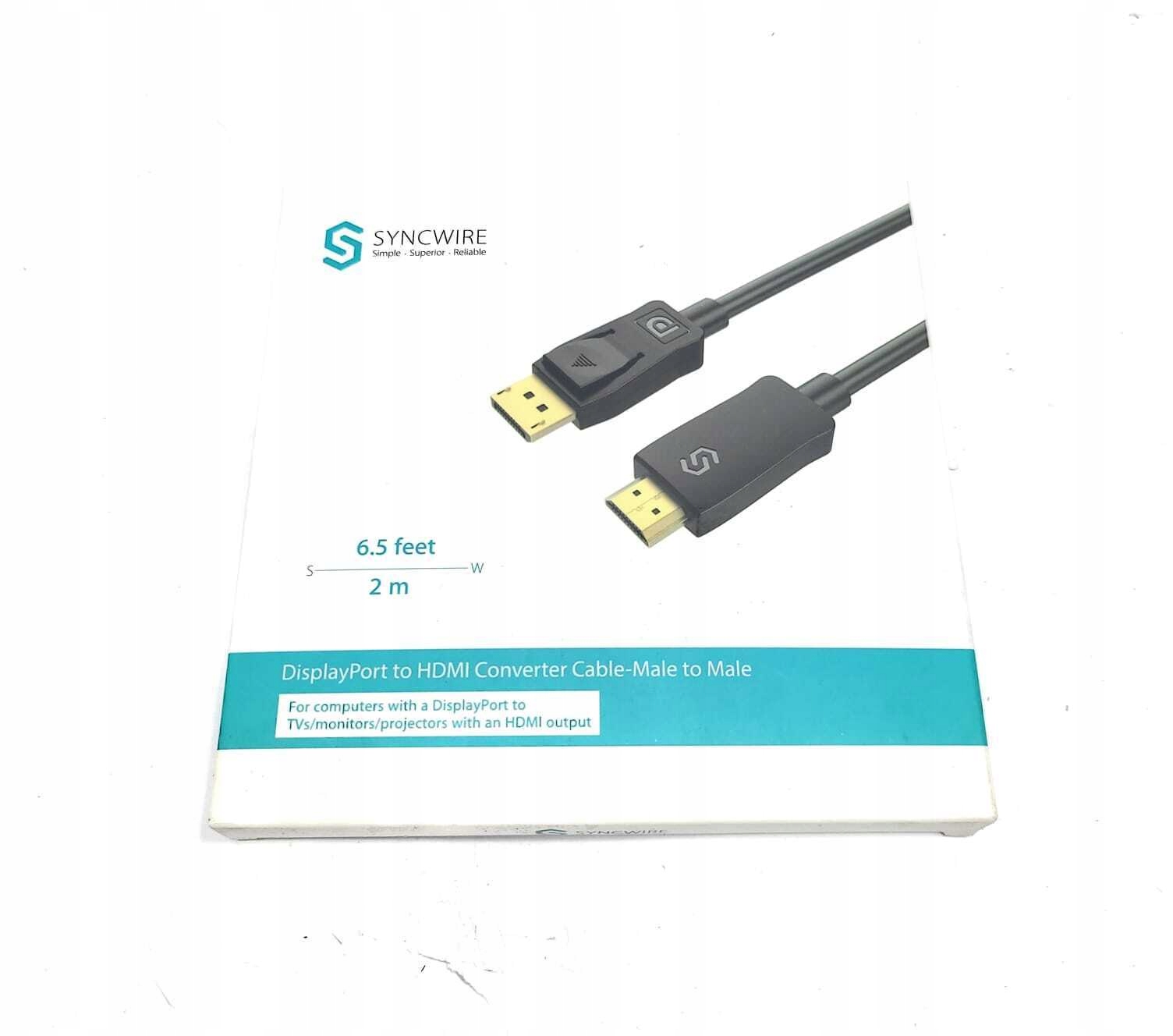 Syncwire Kabel DisplayPort DP Czarny 1,5m 4K DisplayPort ++ 3D High-Tech