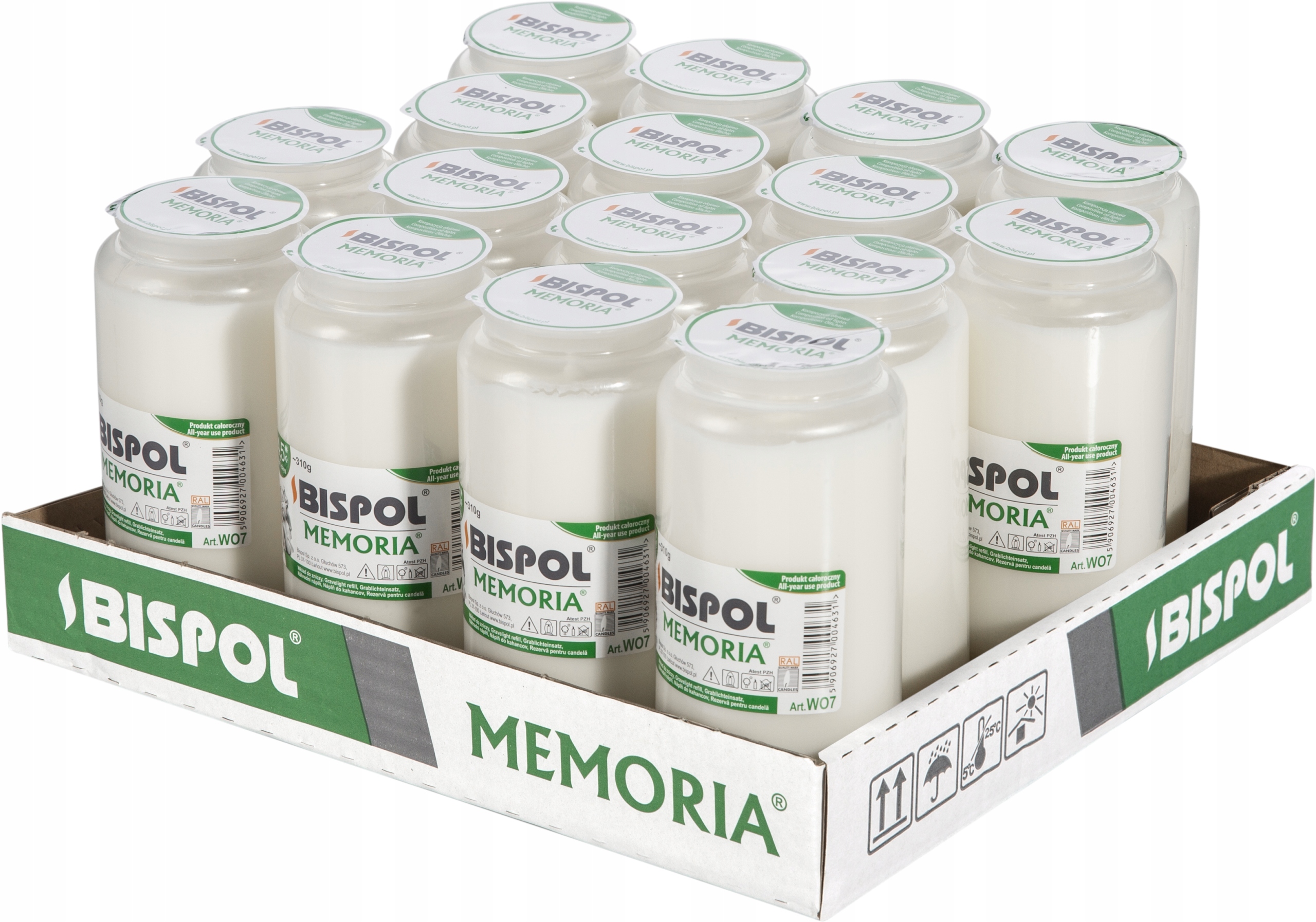 

Wkłady olejowe zgrzewka 16 szt Memoria białe 14cm