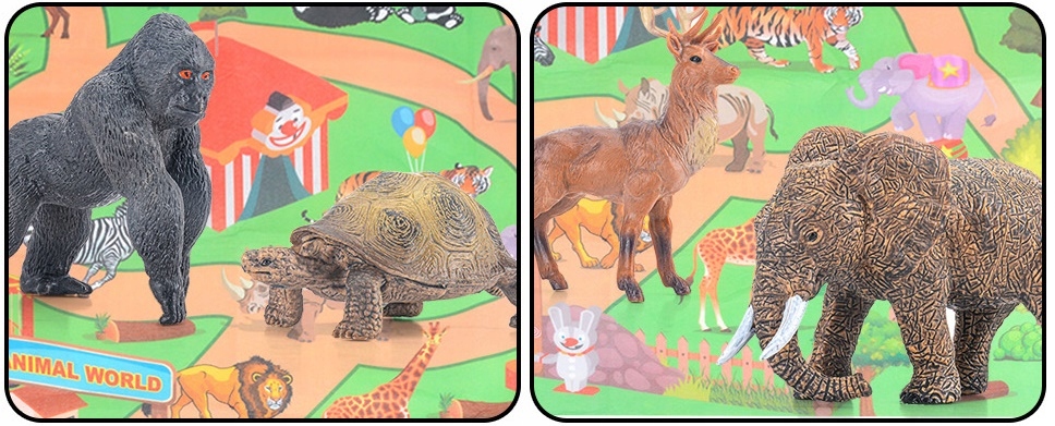 Zestaw duże FIGURKI ZWIERZĘTA 12 szt ZOO SAFARI MATA AKCESORIA lew słoń koń Płeć chłopcy dziewczynki