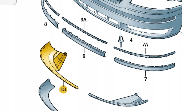 Nowy ASO spoiler hokej Seat Alhambra strona prawa Numer katalogowy części 7M7805904C B41